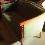traditional green settee